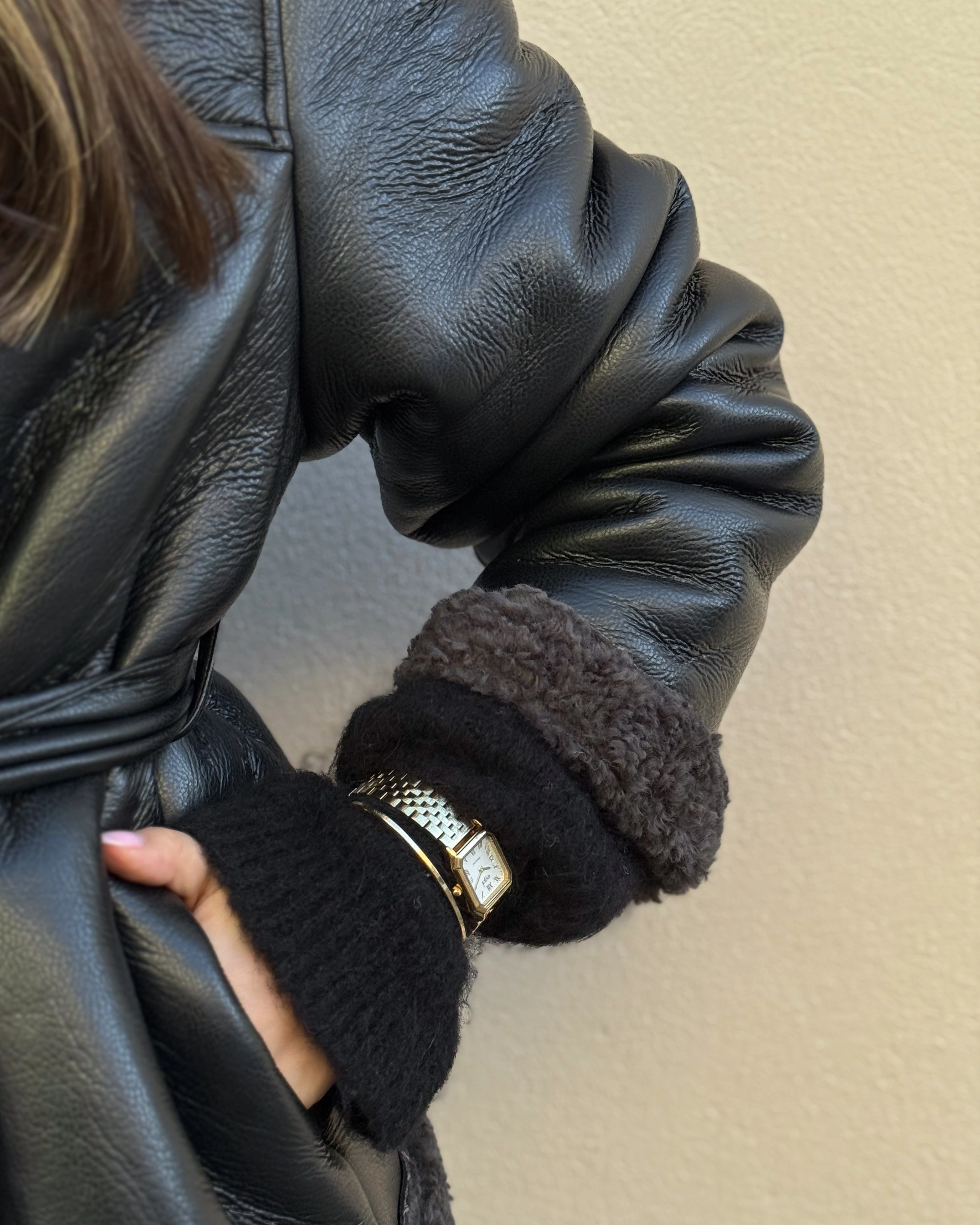 Regal klockset dam, rektangulär, vit/guld - 20x30 mm