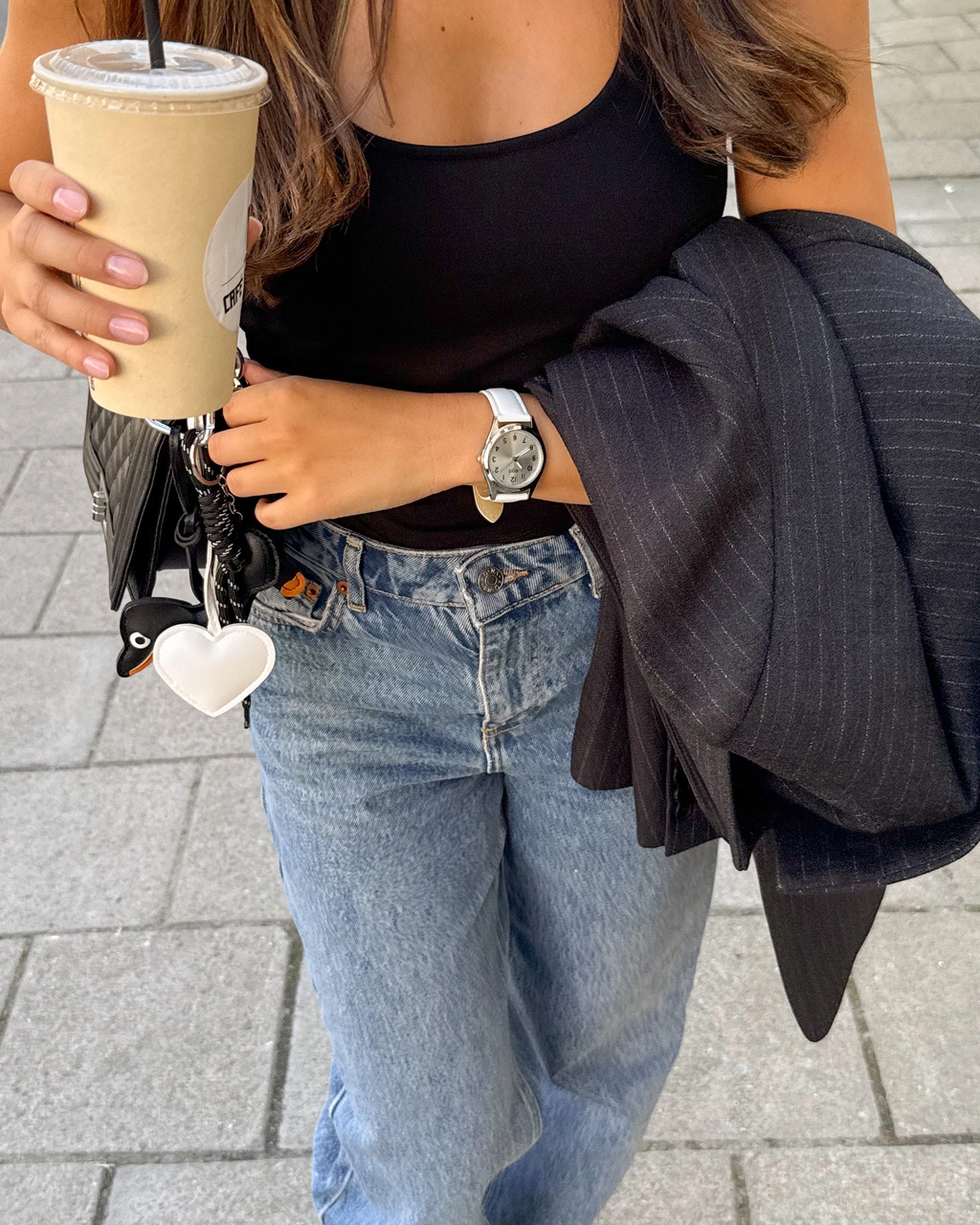 Väskaccessoar - vitt hjärta