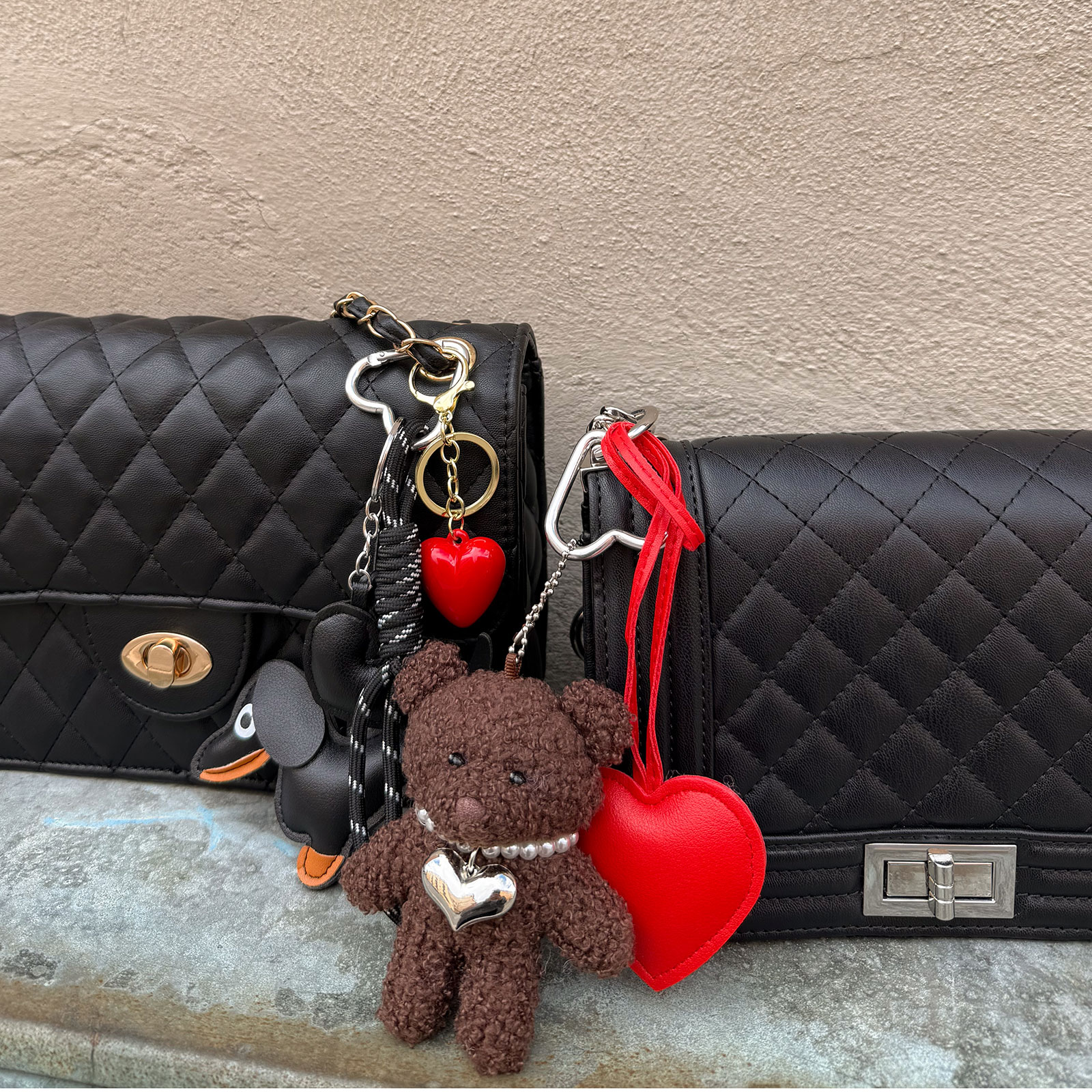 Väskaccessoar - brun teddybjörn