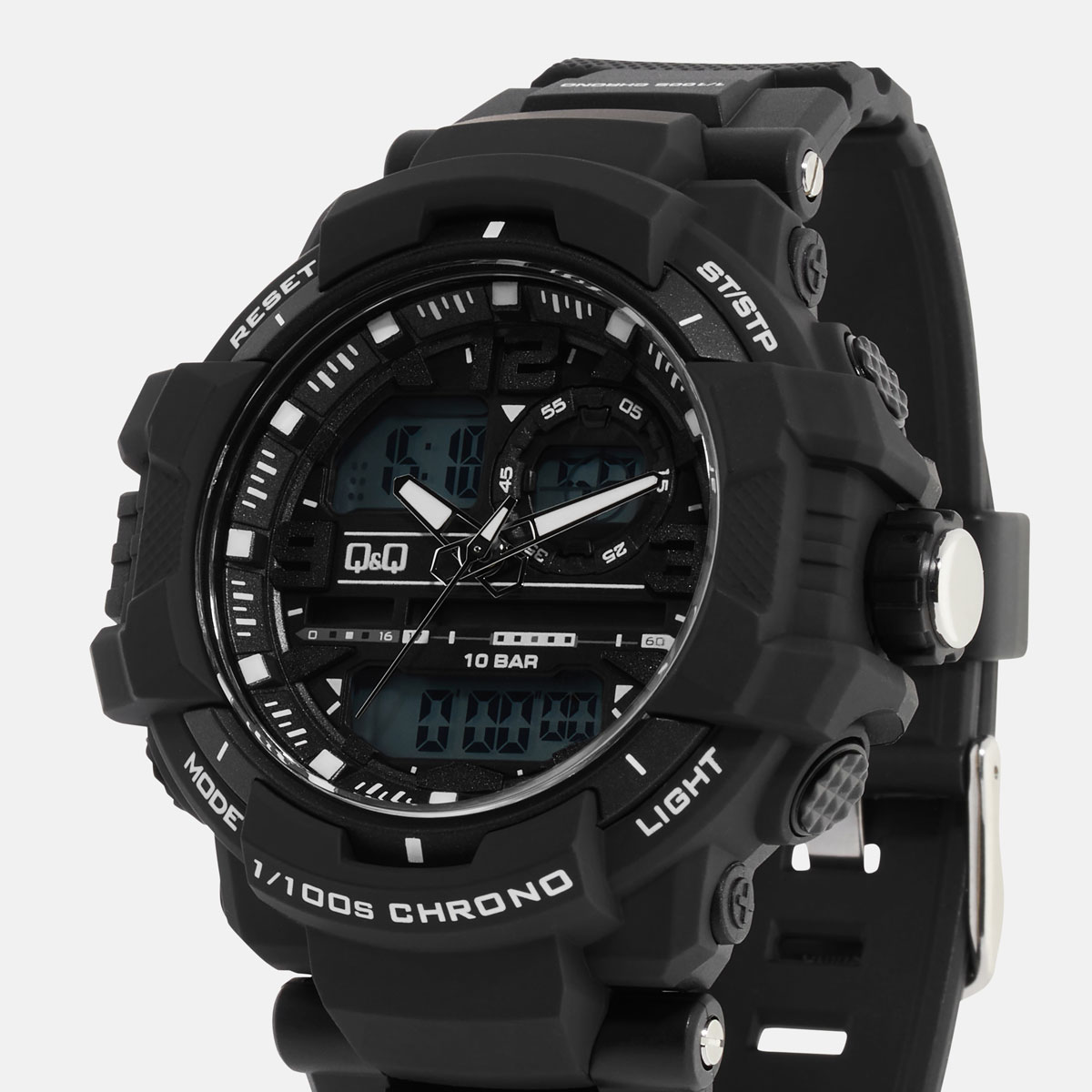 Q&Q herrklocka - digital, svart 52 mm