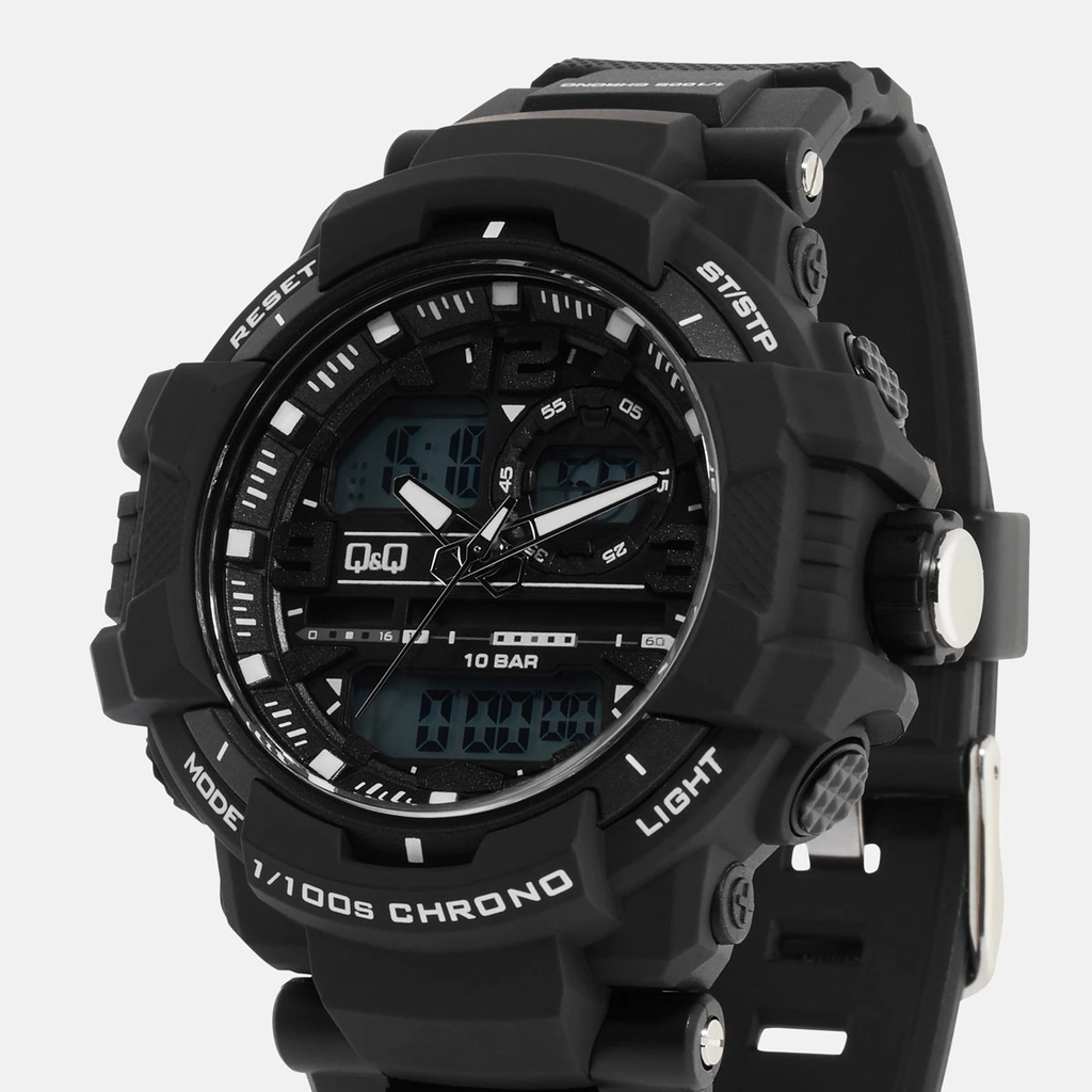 Q&Q herrklocka - digital, svart 52 mm