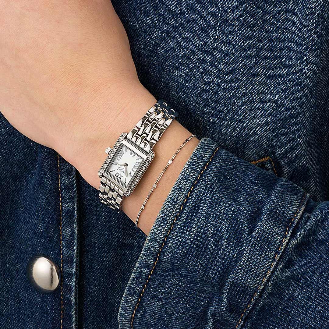 Regal klockset dam - metallband, silverton, 20x28mm