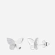 Örhängen i rhodinerat silver - fjäril med Kubisk Zirkonia 10 mm
