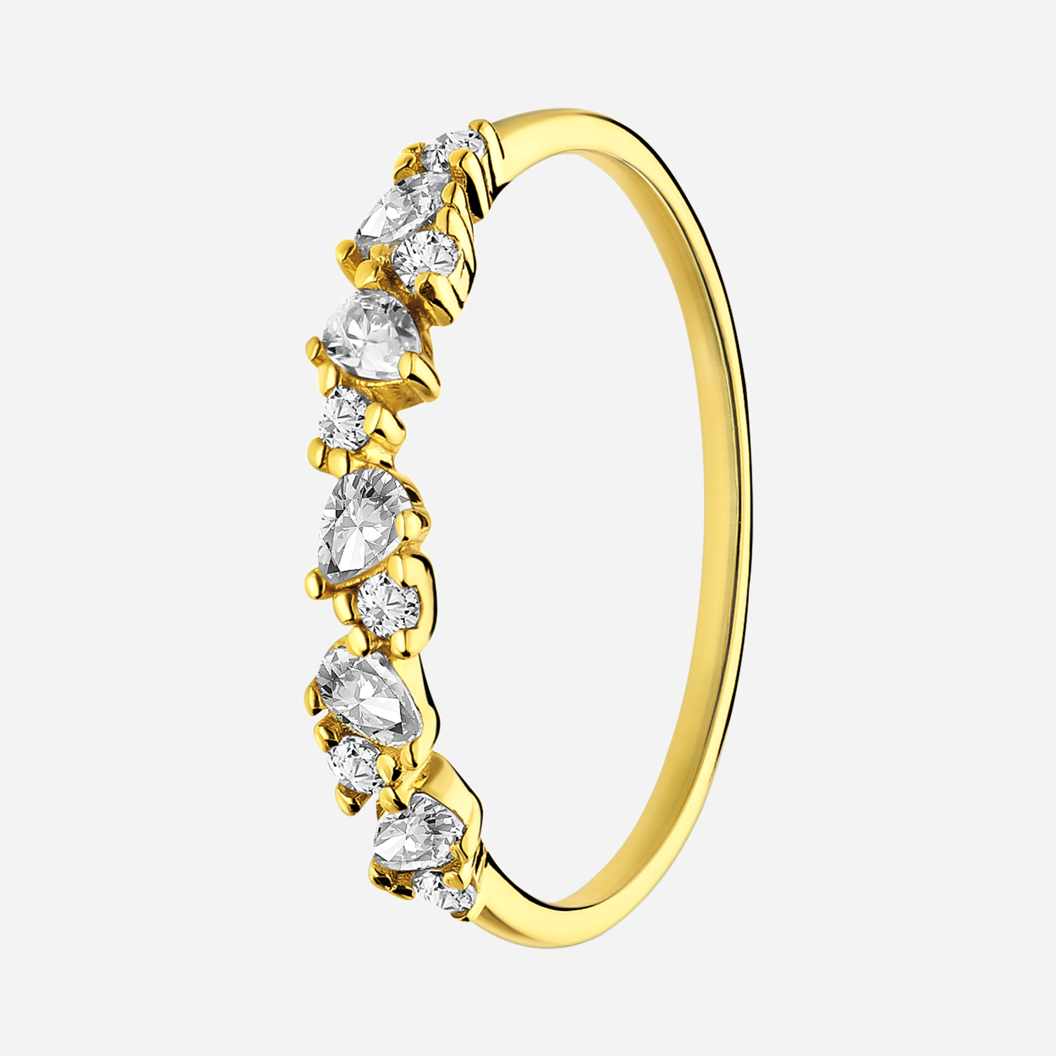 Alliansring i guldpläterat silver, vita Kubisk Zirkonia