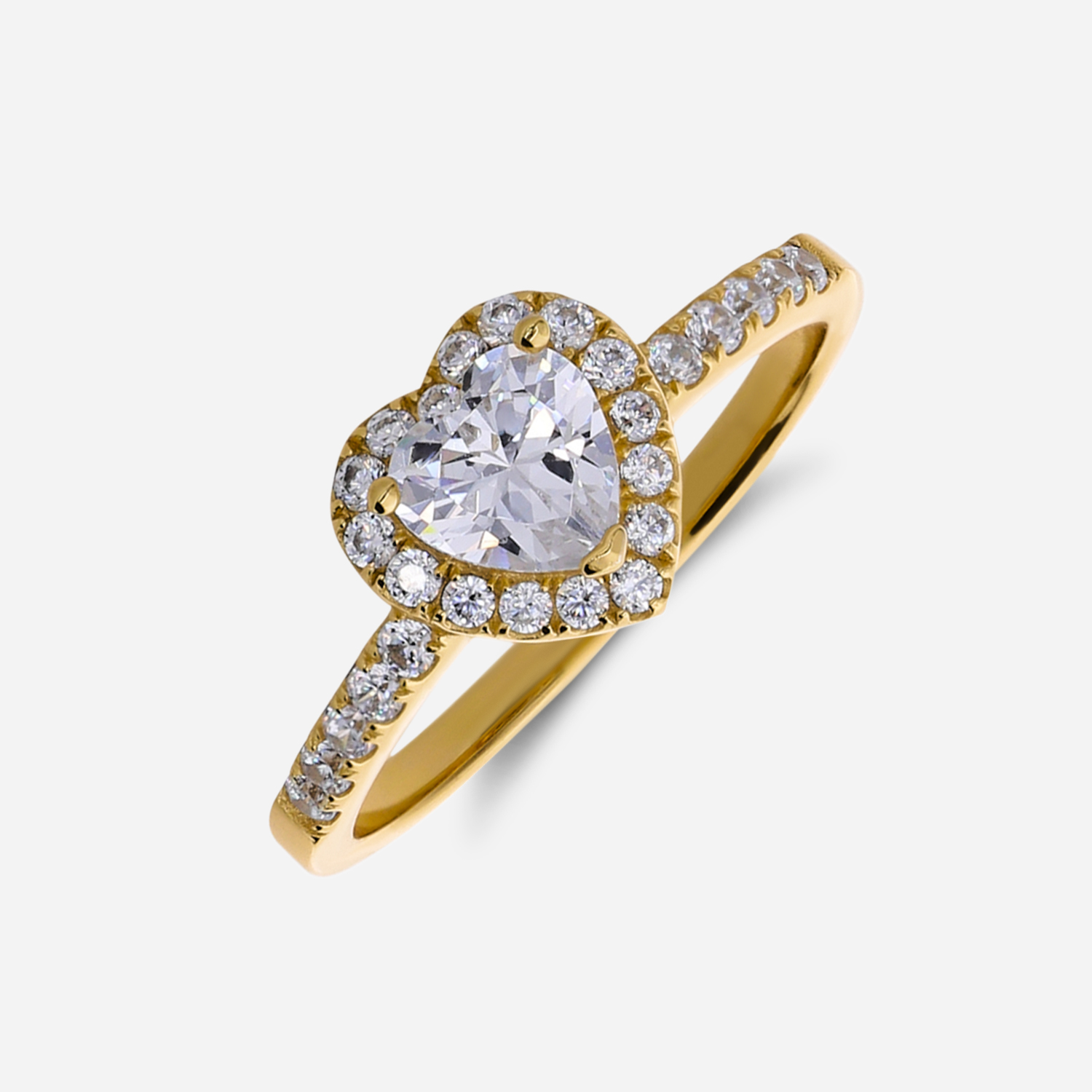 Guldpläterade silverörhängen, hoops med kubisk zirkonia - 10mm