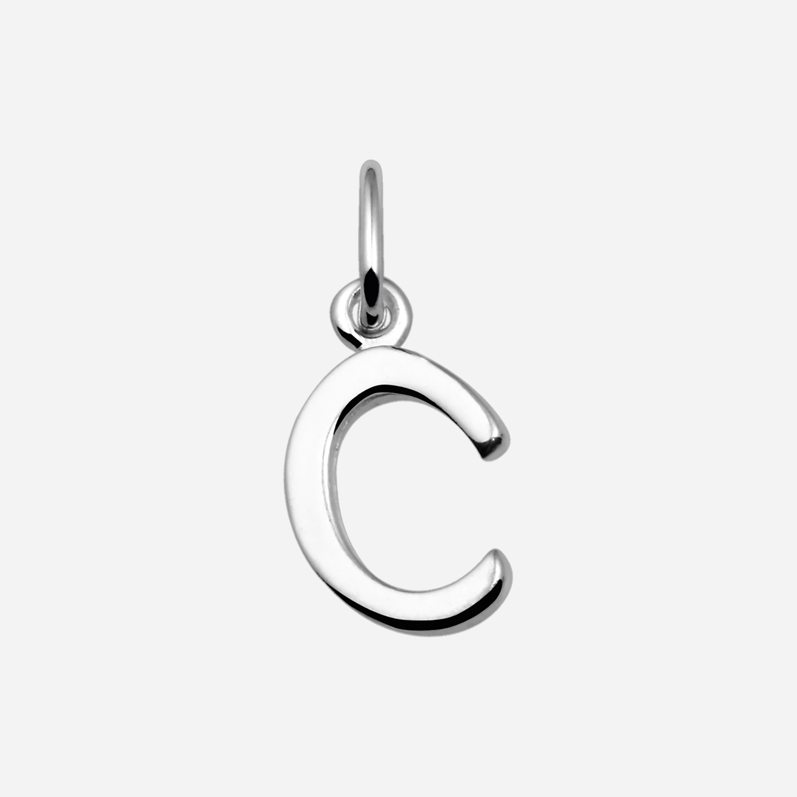 Hängsmycke i rhodinerat silver - bokstav C