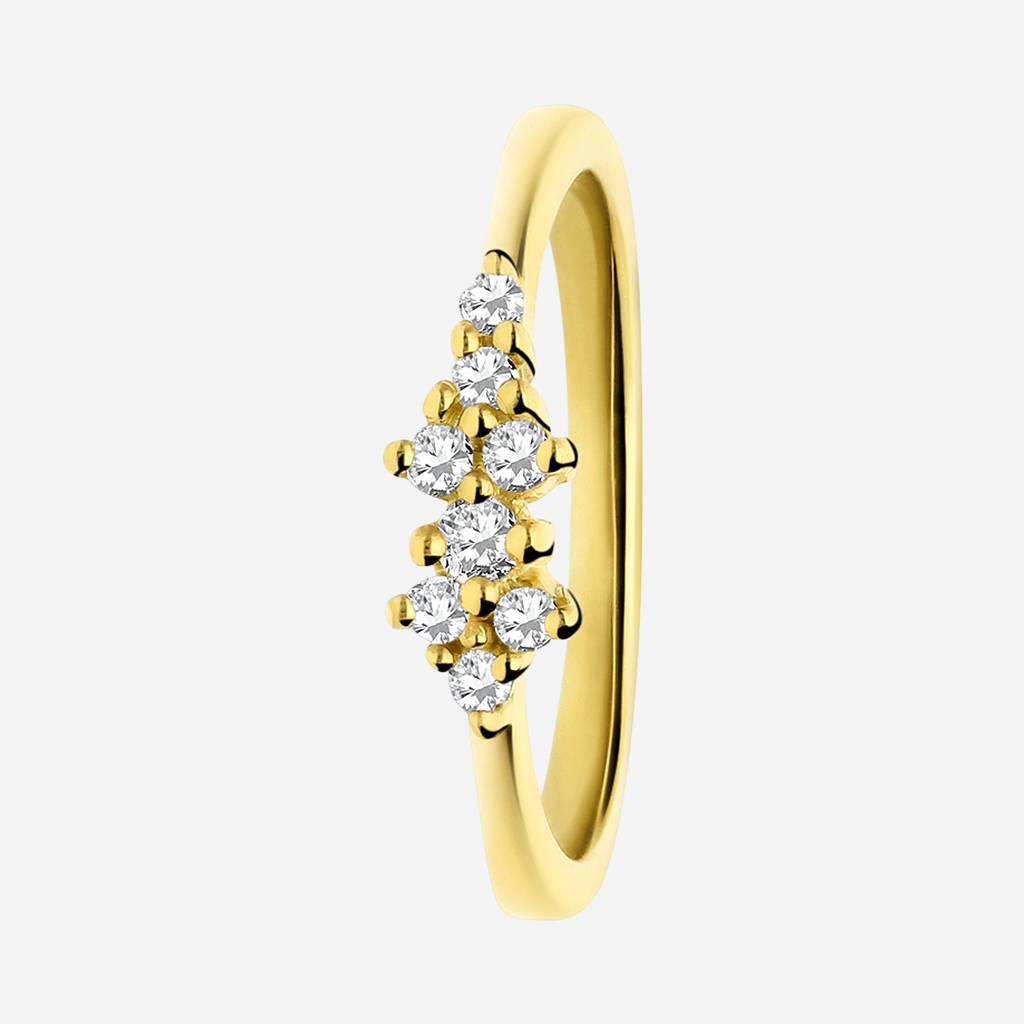 Guldpläterad silverring silver med Kubisk Zirkonia - 16