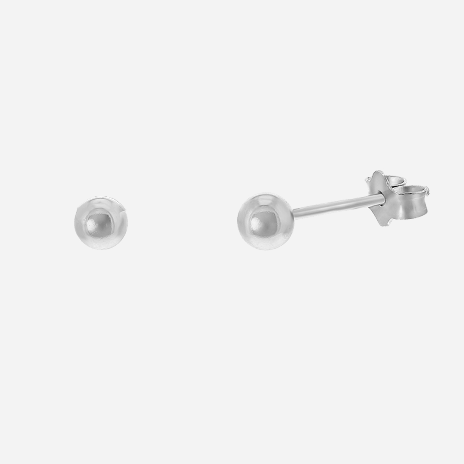 Rhodinerade silverörhängen, kulor - 4mm