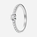 Rhodinerad silverring, solitär med sidostenar - 16
