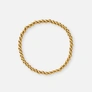 Armband i guldpläterat stål - elastiskt med 4mm kulor, 17cm