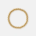 Armband i guldpläterat stål - elastiskt med 6mm kulor, 17cm