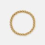 Armband i guldpläterat stål - elastiskt med 6mm kulor, 17cm
