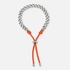 Armband i stål - 6mm pansar med justerbart orange tygrep