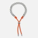 Armband i stål - 6mm pansar med justerbart orange tygrep