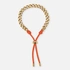 Armband i guldpläterat stål - 6mm pansar med justerbart orange tygrep