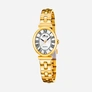 Lotus 2gether dam vit/guld, metallband - L19018/5
