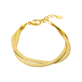 Lotus 2gether dam vit/guld, metallband - L19018/5