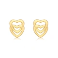 Örhängen för barn 9k guld - dubbelhjärtan