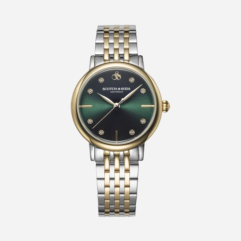 Scotch & Soda dam grön/bicolor, metallband - SSW.126D