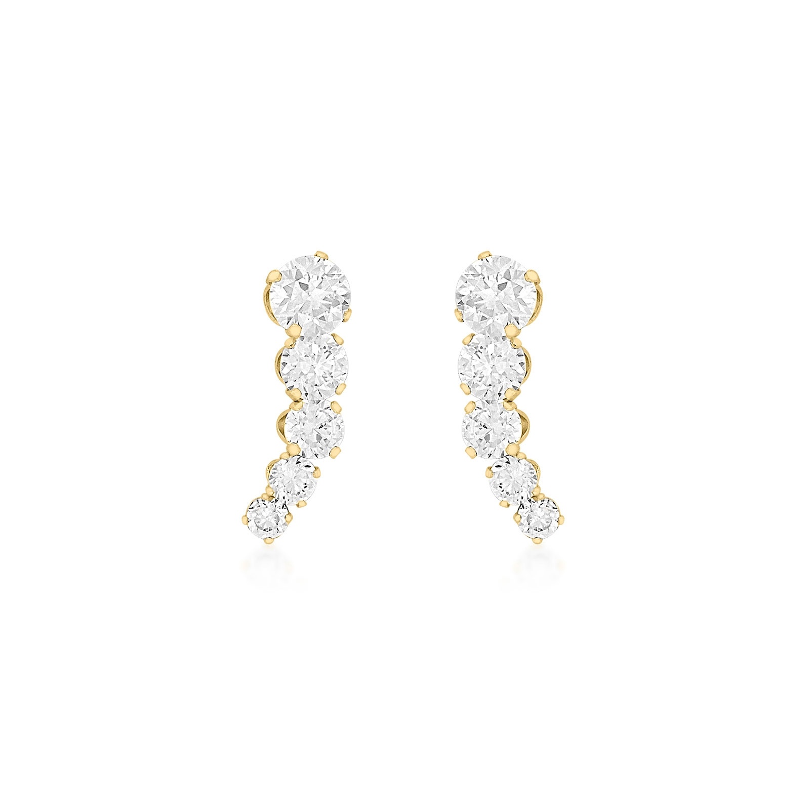 Örhängen 9k guld - Kubisk Zirkonia 5x15 mm