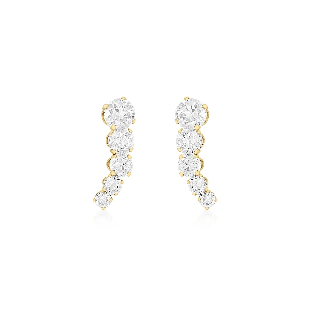 Örhängen 9k guld - Kubisk Zirkonia 5x15 mm