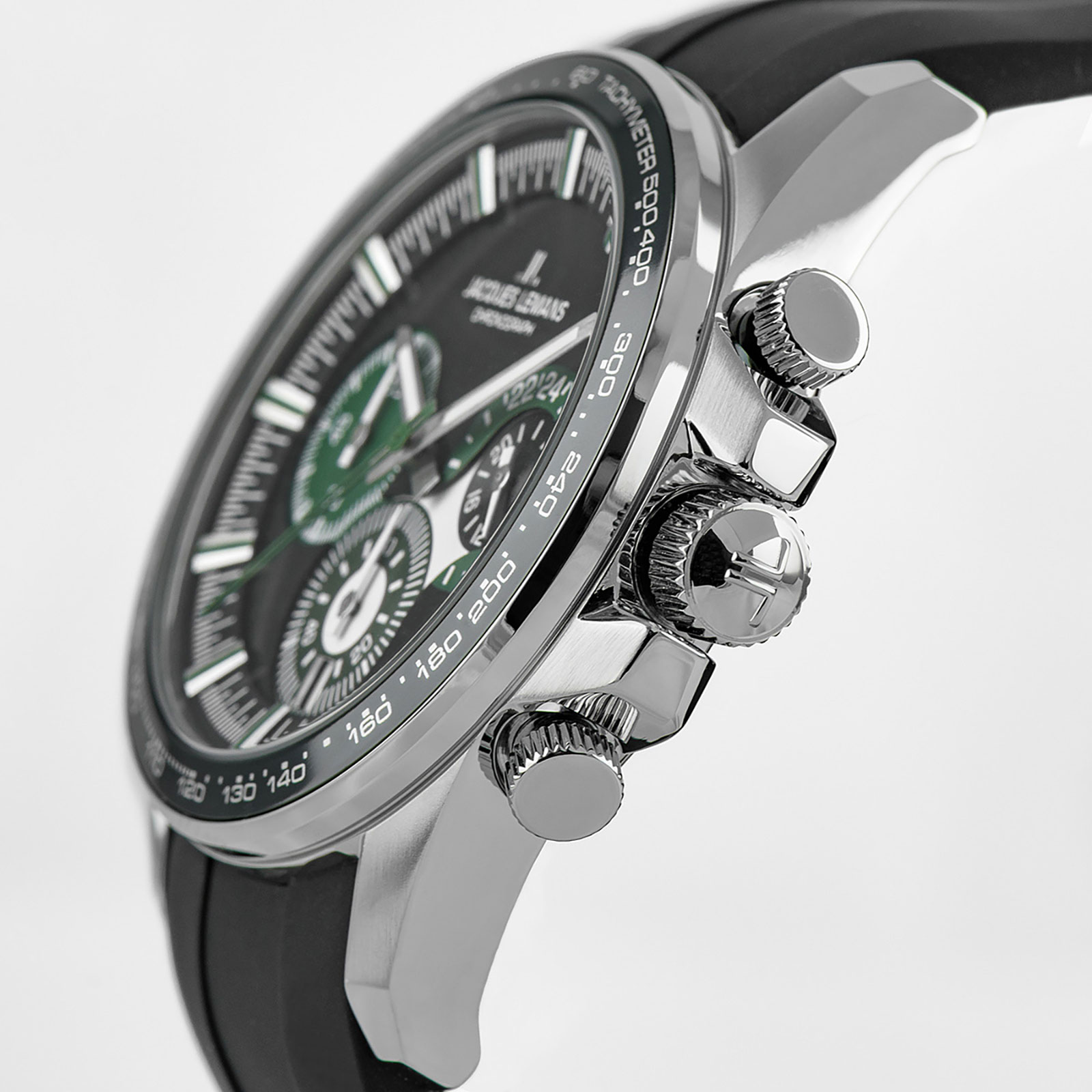 Jacques Lemans Liverpool herr svart/stål, silikonband - 1-2127C
