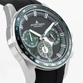 Jacques Lemans Liverpool herr svart/stål, silikonband - 1-2127C