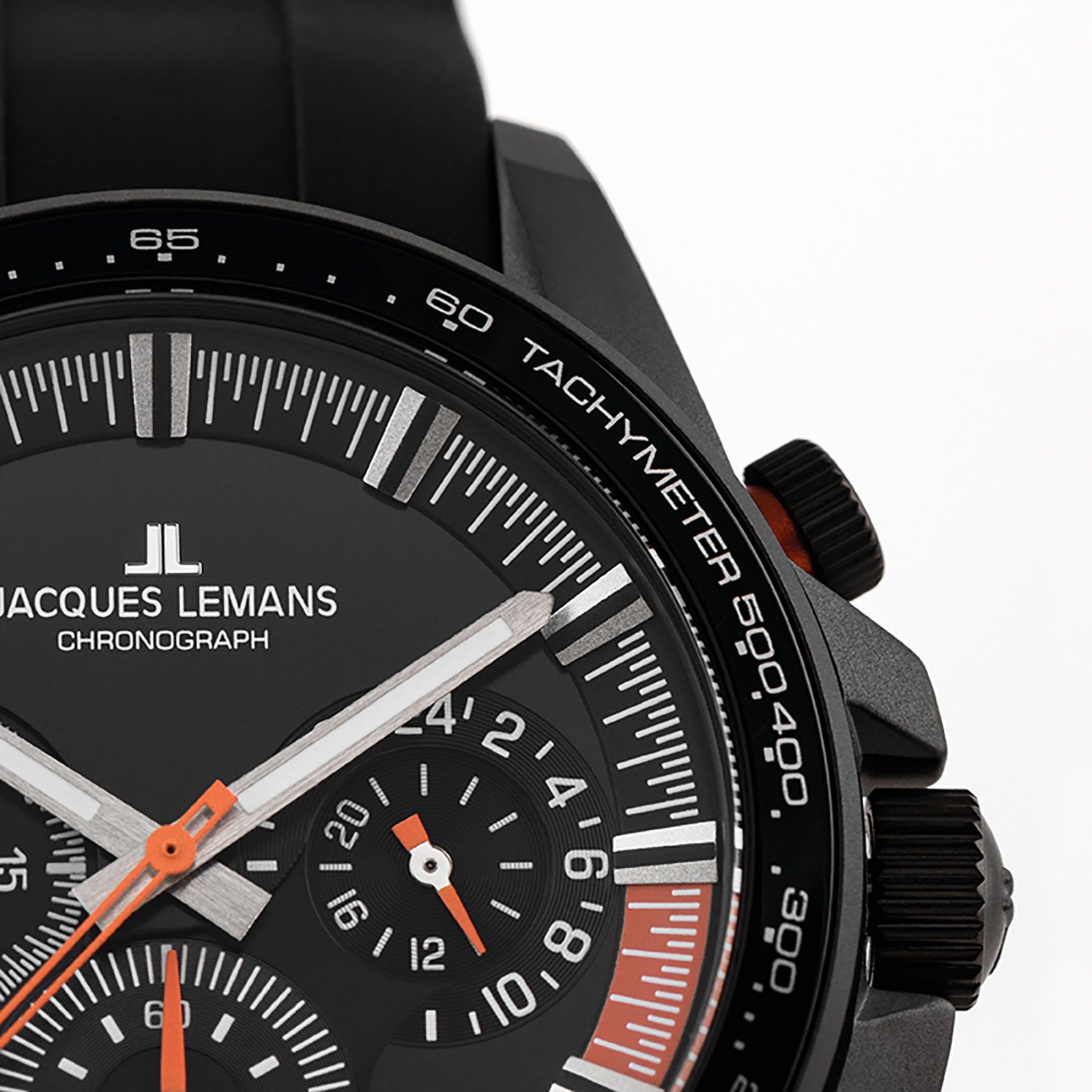 Jacques Lemans Liverpool herr svart, silikonband - 1-2127D