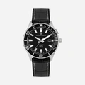 Jacques Lemans Hybromatic herr svart/stål, läderband - 1-2131A