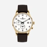 Jacques Lemans London herr vit/guld, läderband - 1-2125D