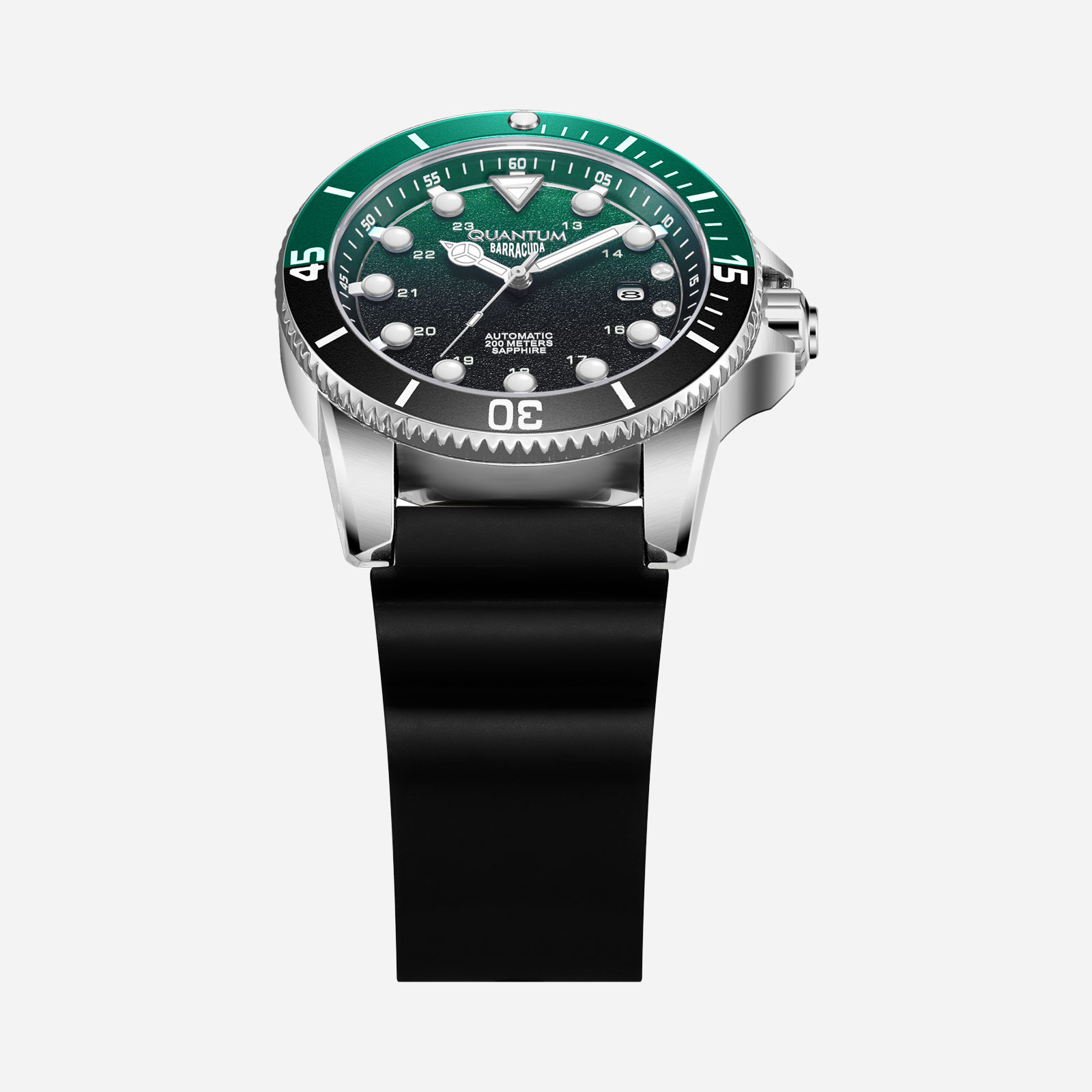 Quantum Automatic herr grön/stål, silikonband - BAR1115.371