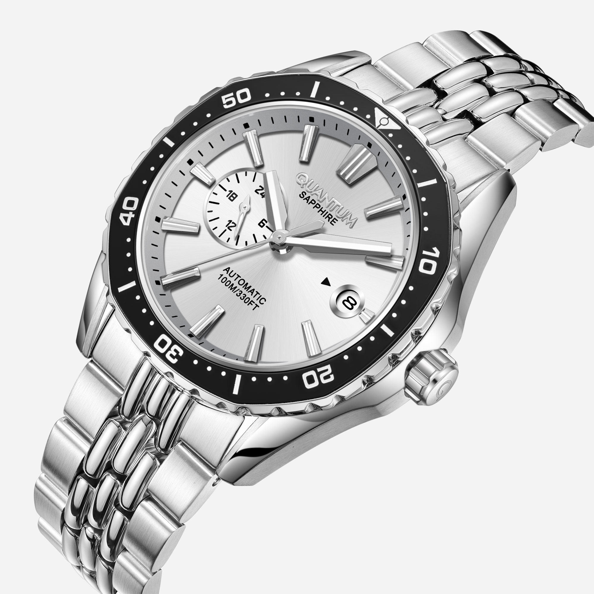 Quantum Automatic herr stål, metallband - QMG1257.330