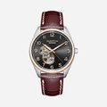 Quantum Automatic herr grå/stål, läderband - QMG1241.352