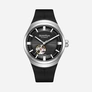 Quantum Automatic herr svart/stål, silikonband - QMG1203.351