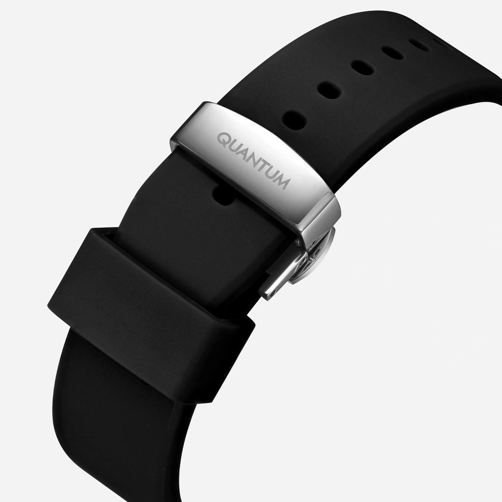 Quantum Automatic herr svart/stål, silikonband - QMG1203.351