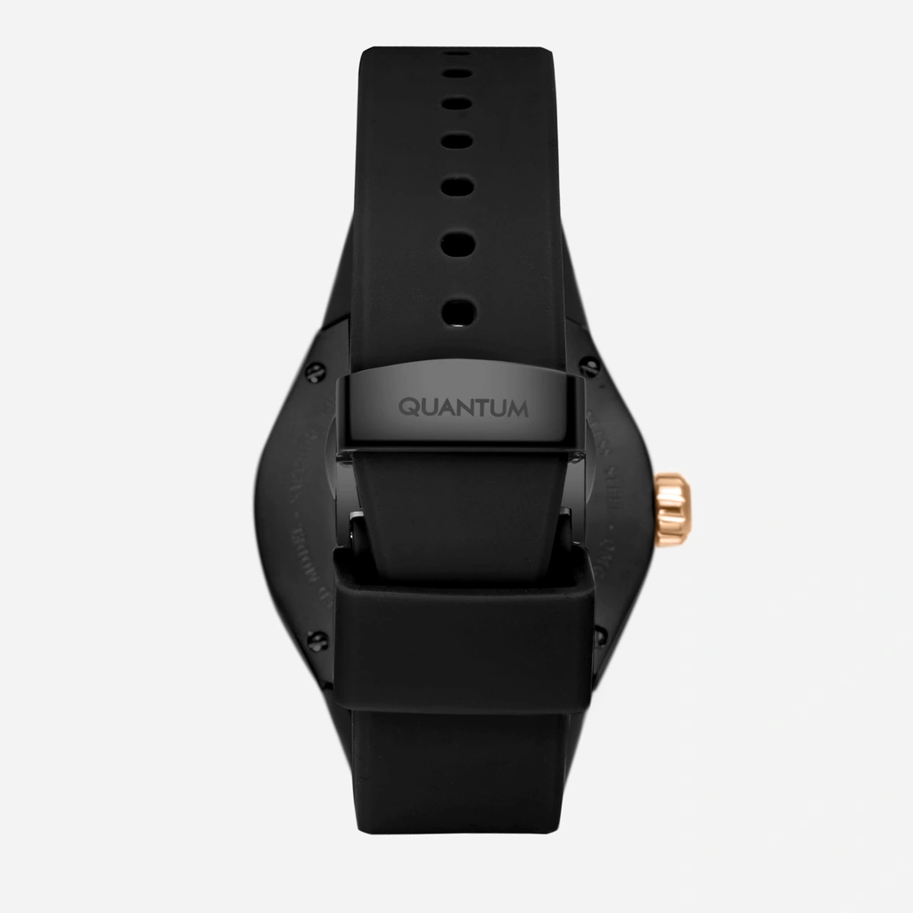 Quantum Automatic herr svart/stål, silikonband - QMG1203.851