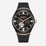 Quantum Automatic herr svart/stål, silikonband - QMG1203.851