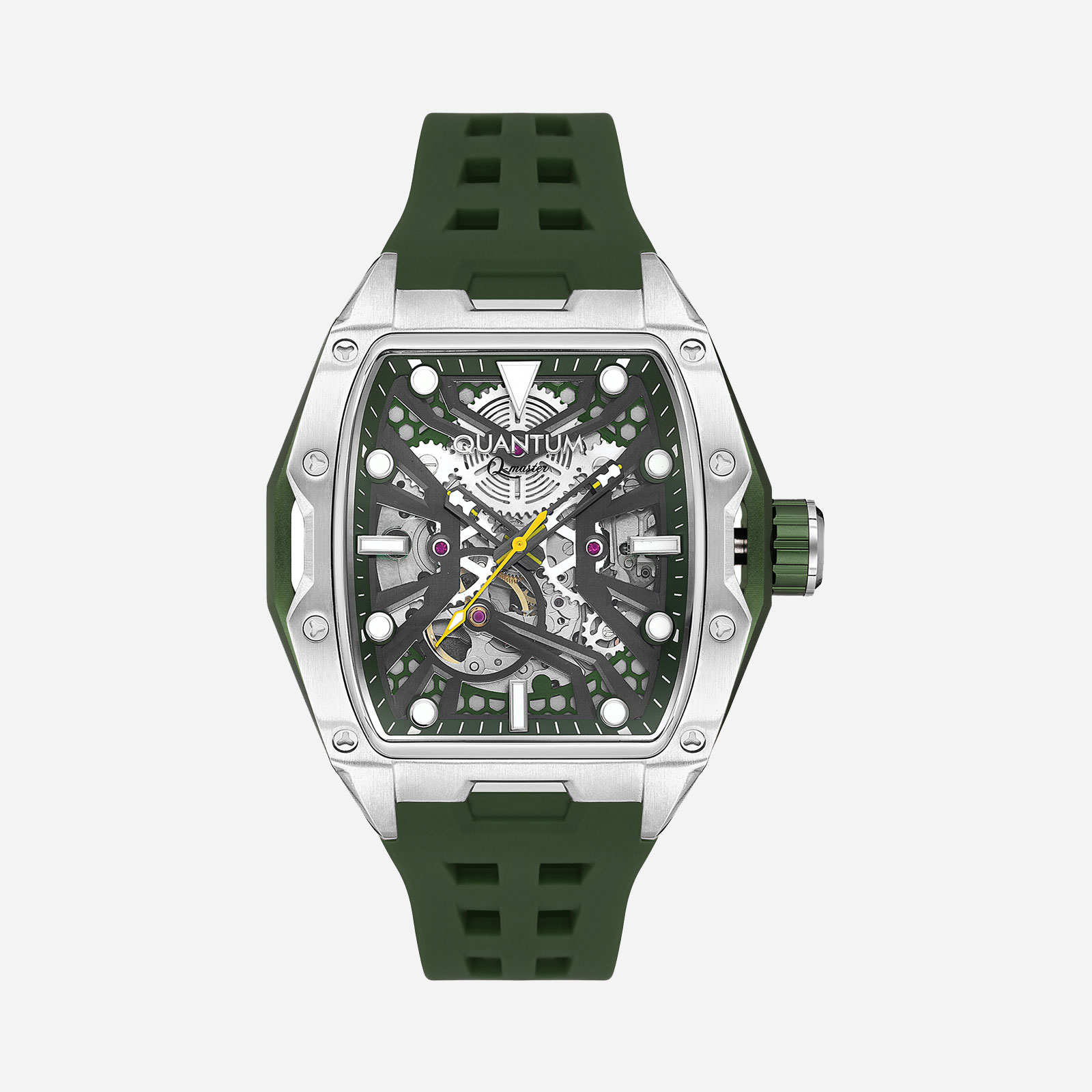 Quantum Automatic herr grön, silikonband - QMG1103.355