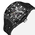 Quantum Automatic herr svart/stål, silikonband - QMG1103.651