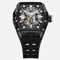 Quantum Automatic herr svart/stål, silikonband - QMG1103.651