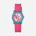 Q&Q Kids barnklocka vit/turkos, rosa gummiband