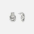 Silverfärgade örhängen, doorknocker med tre rader - 3 cm