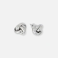 Silverfärgade örhängen, knutmodell - 2,2 cm