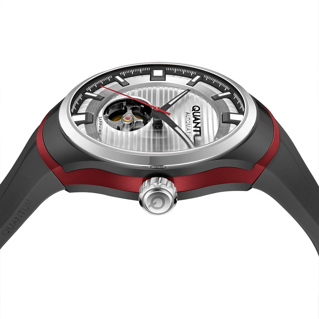 Quantum Automatic herr stål, silikonband - QMG1203.631