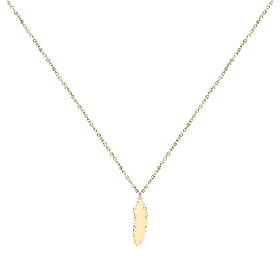 Halsband 9k guld - fjäder 41-46 cm