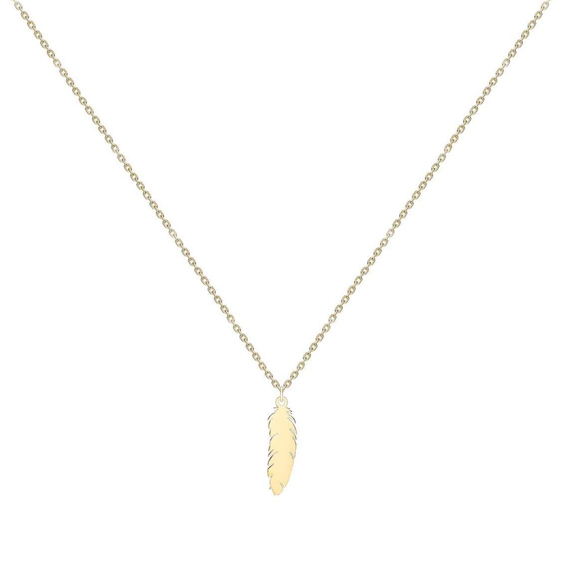 Halsband 9K Guld 41-46 cm - Fjäder