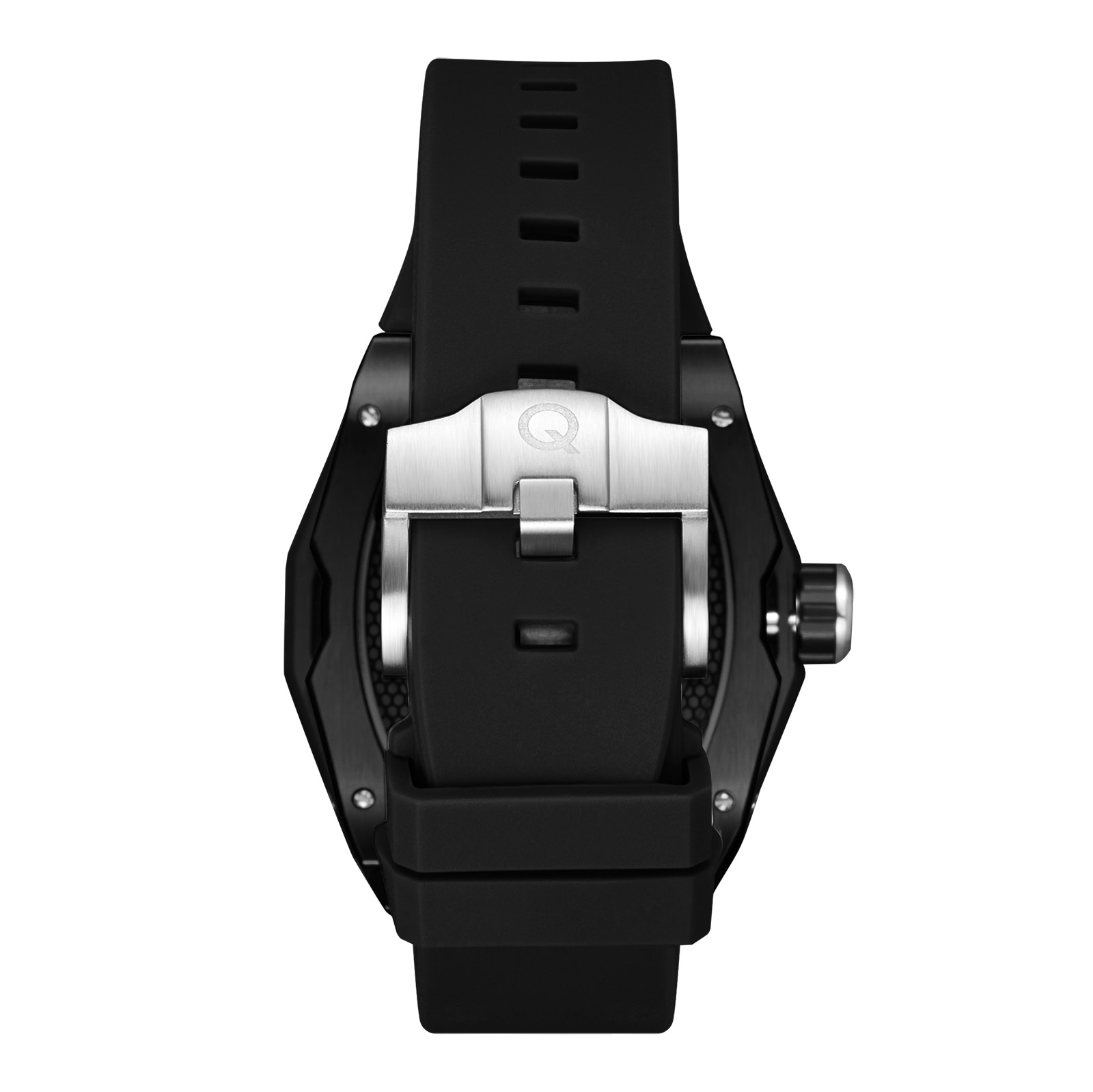 Quantum Automatic herr svart/stål, silikonband - QMG1103.651