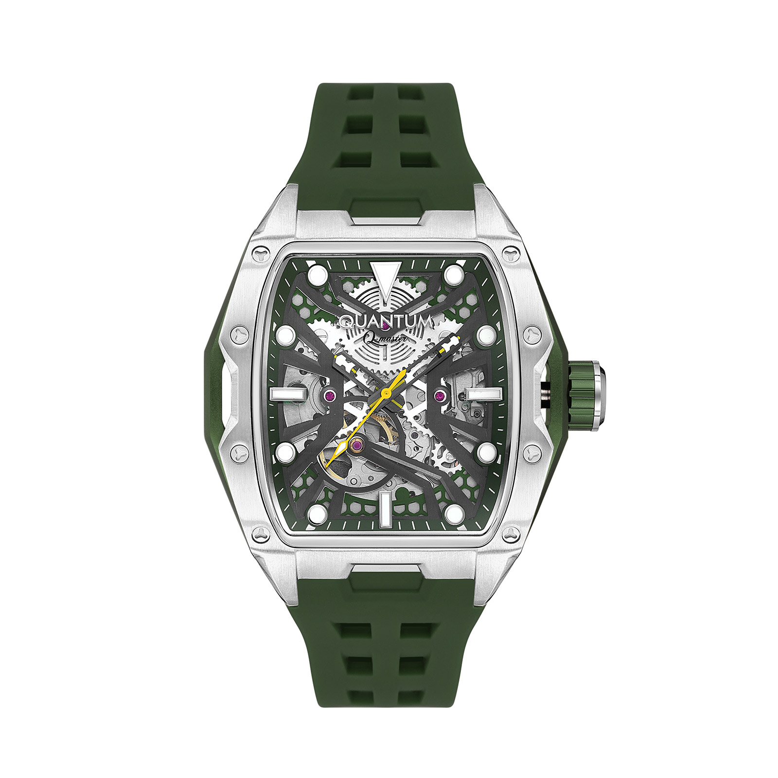 Quantum Automatic herr grön, silikonband - QMG1103.355