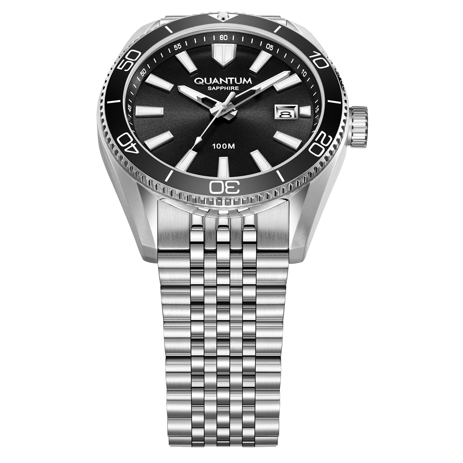 Quantum herr svart/silver, metallband - ADG1215.350