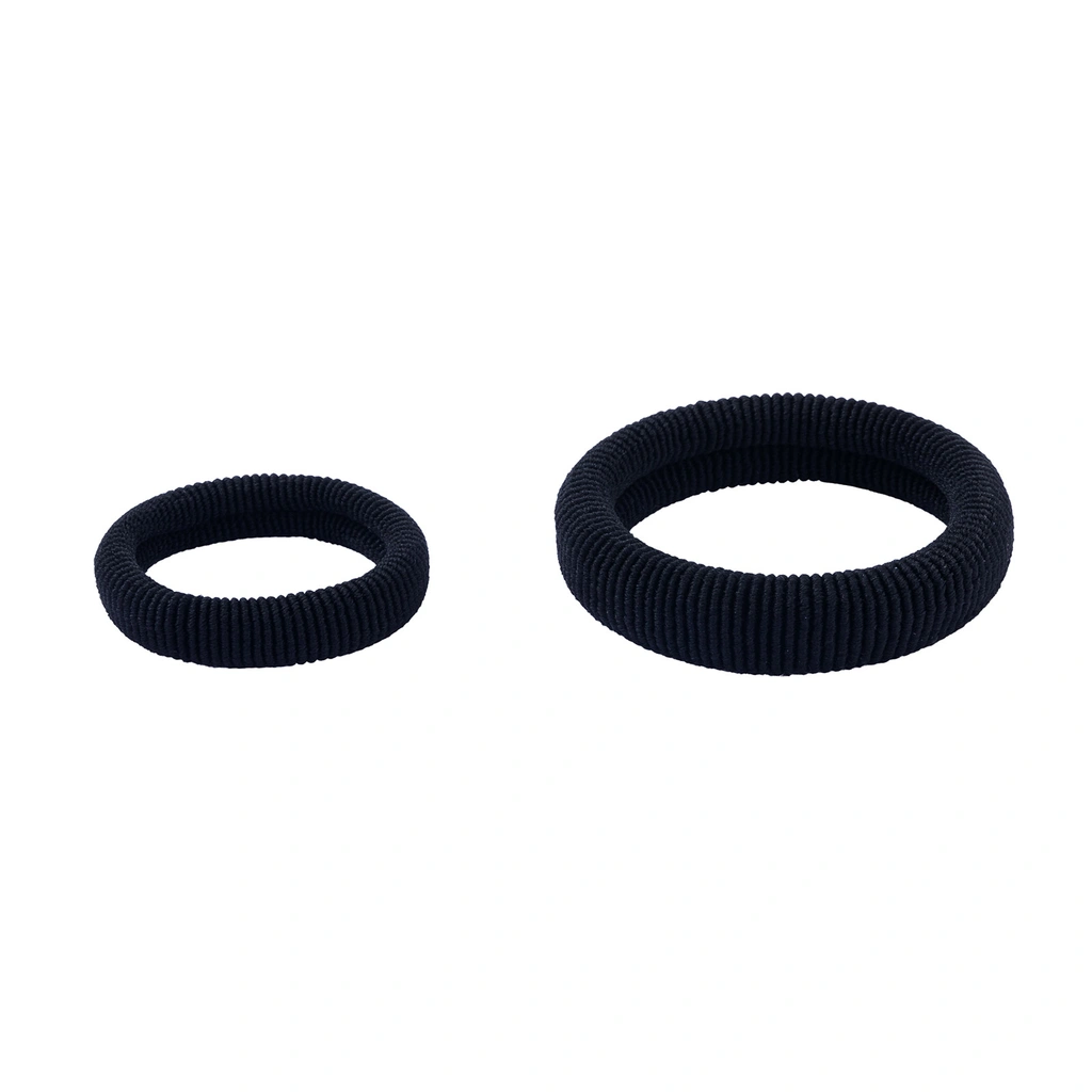 Svarta hårsnoddar, ribbade – 2-pack